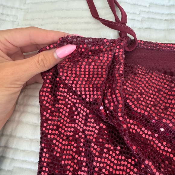 Bebe Red Sequin Disco Dot Maxi Dress - Picture 8 of 12